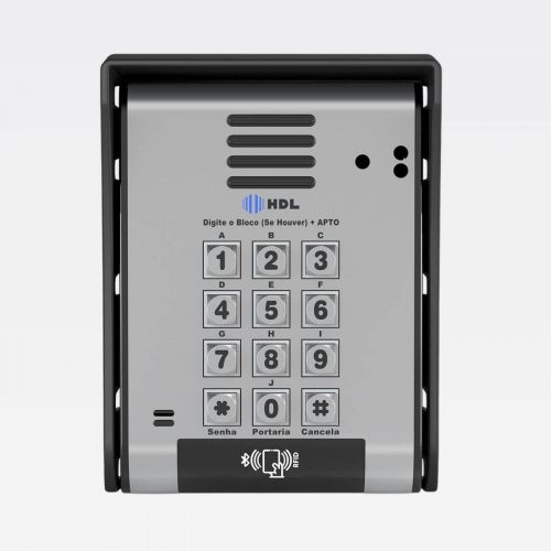 Vídeo Porteiro Coletivo HDL F-20 Câmera HD RFID Teclado Blindado Alumínio HDL 90.02.15.000