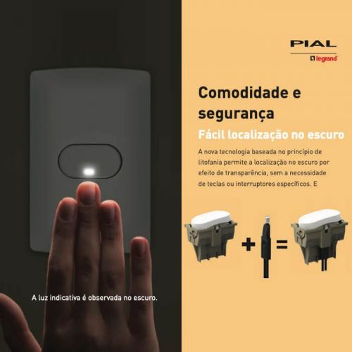 LED PIAL Nereya Para Interruptor Pulsador Branco Legrand 663494