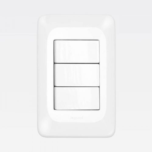 Conjunto Interruptor Paralelo Triplo PIAL PoP 10A Branco Legrand LGX222