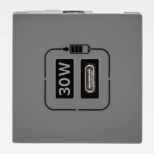 M�dulo Tomada USB-C 30W PD PIAL Plus+ Bivolt Cinza Legrand 615098CZ
