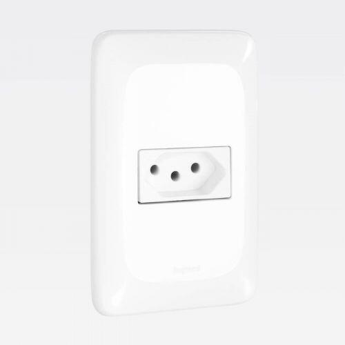 Conjunto Tomada Simples 2P+T 10A PIAL PoP Suporte Placa 4x2 Branco Legrand LGX030
