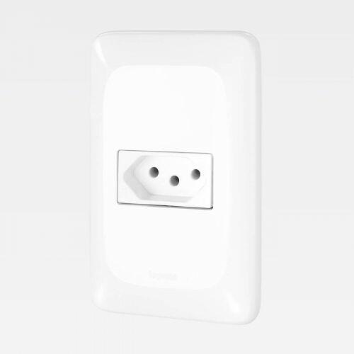 Conjunto Tomada Simples 2P+T 10A PIAL PoP Suporte Placa 4x2 Branco Legrand LGX030