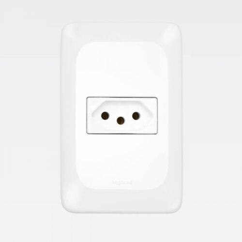 Conjunto Tomada Simples 2P+T 20A PIAL PoP Suporte Placa 4x2 Branco Legrand LGX03020