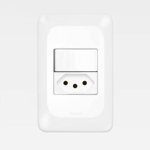 Conjunto Interruptor Simples com Tomada PIAL PoP 20A Branco Legrand LGX10320