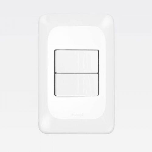 Conjunto Interruptor Duplo Simples PIAL PoP 2 Teclas 10A Branco Legrand LGX101