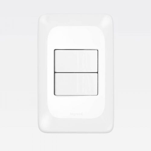 Conjunto Interruptor Duplo PIAL PoP 1 Simples + 1 Paralelo 10A Branco Legrand LGX102