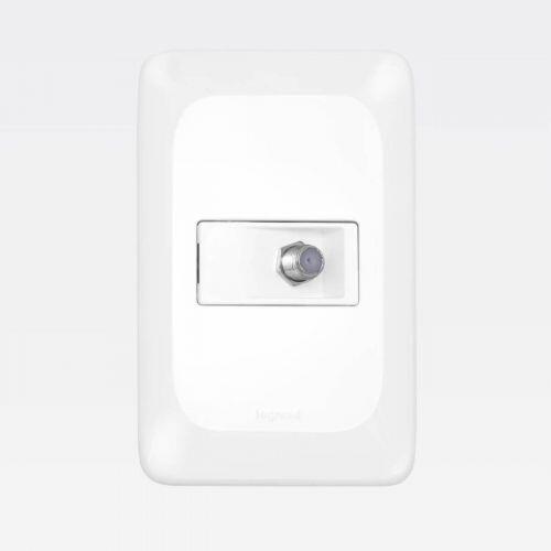 Conjunto 4x2 Tomada Antena TV Tipo F PIAL PoP Branco Legrand LGX060