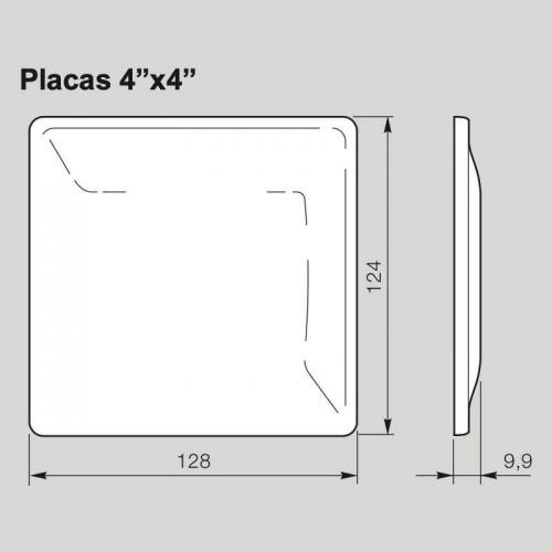 Placa Cega PIAL Zeffia 4x4 com Suporte Branco Legrand 680173