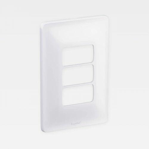 Placa 3 Postos Separados Zeffia 4x2 Branco Legrand 680183