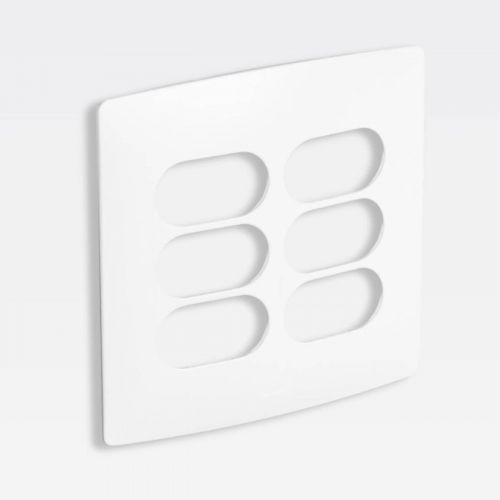 Placa 3+3 Postos Separados PIAL Nereya 4x4 Seda Sal Branco Legrand 663430