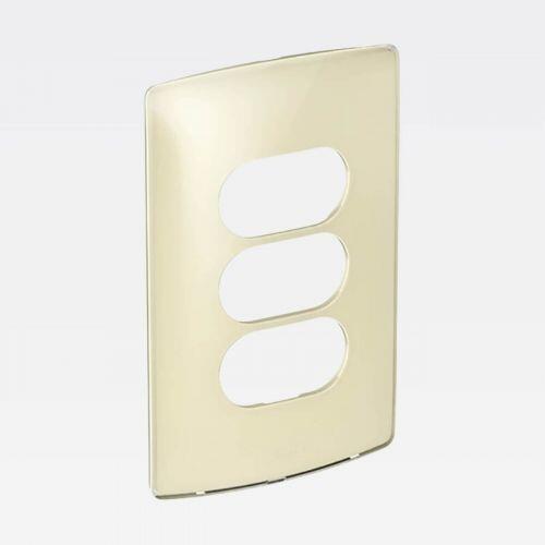 Placa 3 Postos Separados PIAL Nereya 4x2 Quinoa Gloss Branco Legrand 663264