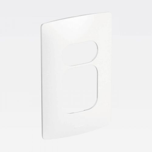 Placa 3 Postos PIAL Nereya 4x2 (2 Adjacentes + 1 Separado) Seda Sal Branco Legrand 663240
