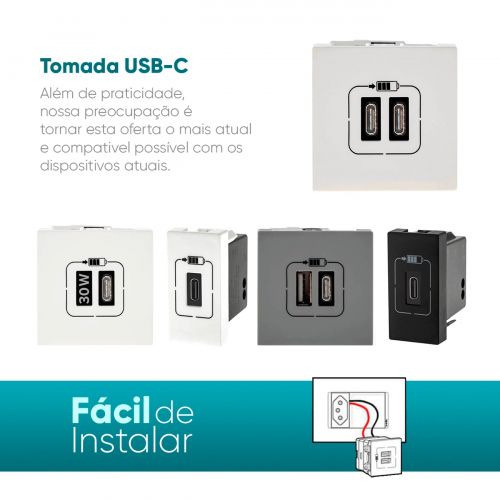 M�dulo Tomada USB PIAL Plus+ 1500mA Cinza Legrand 615088CZ