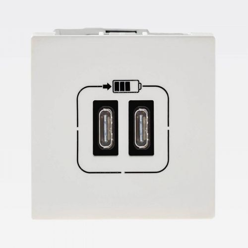 Módulo Tomada USB-C Dupla PIAL Plus+ 3000mA Branco Legrand 615096BC