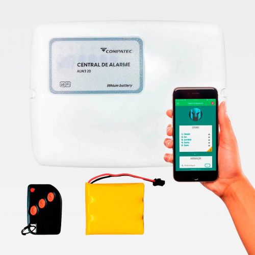 Kit Alarme Wi-Fi Completo Continente ALW320 c/ 8 Sensores Magn�ticos + 2 Sensores Infravermelho + Sirene + 3 Controles