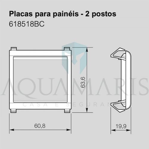Placa 2 Postos Embutir M�vel MDF PIAL Plus+ Branca Legrand 618518BC