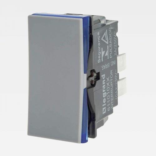 Módulo Interruptor Pulsador PIAL Plus+ 2A 250V Cinza Legrand 611013CZ