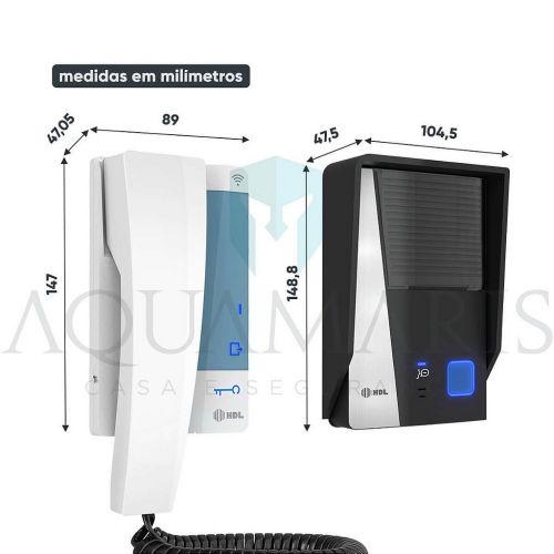 Kit Interfone WiFi HDL Connect Unidade Externa + Monofone Connect IP44 Branco