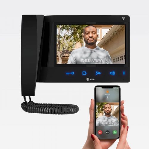 Monitor HDL Connect WiFi Touchscreen 7" para V�deo Porteiro com Aplicativo Branco/Preto HDL 90.02.13.002/3