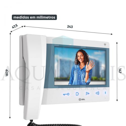 V�deo Porteiro HDL Advance Interfone com C�mera Monitor 7" Preto HDL 90.02.11.001/2