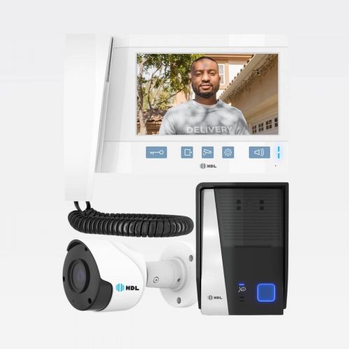 Kit V�deo Porteiro HDL Advance com C�mera Auxiliar Monitor 7 Polegadas Viva-Voz IP44 Branco HDL