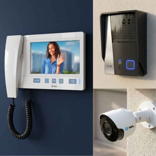 Kit V�deo Porteiro HDL Advance com C�mera Auxiliar Monitor 7 Polegadas Viva-Voz IP44 Branco HDL