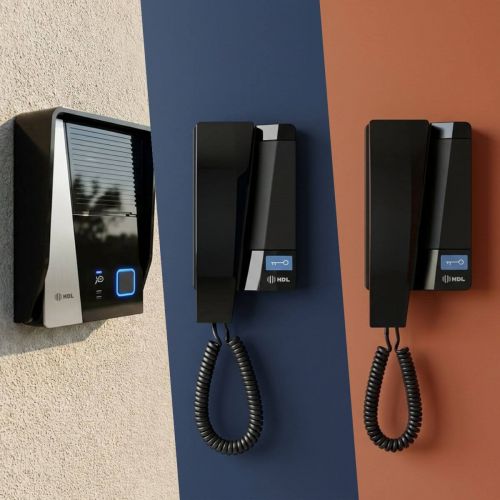 Kit Interfone HDL F8 Advance 2 Monofones Pretos + Porteiro Eletrônico