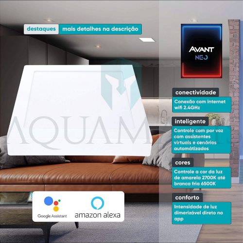 Lumin�ria Painel LED Smart Wi-Fi Avant NEO 24W 2700K-6500K Sobrepor Branco Avant 290088072