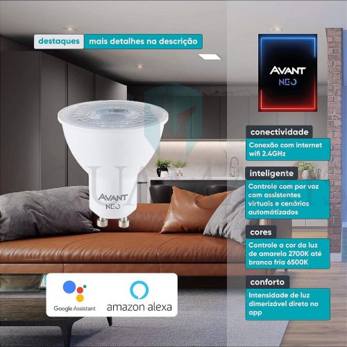 L�mpada Dicr�ica LED WiFi 5W MR16 GU10 Bivolt Avant NEO 2700K-6500K 290740079