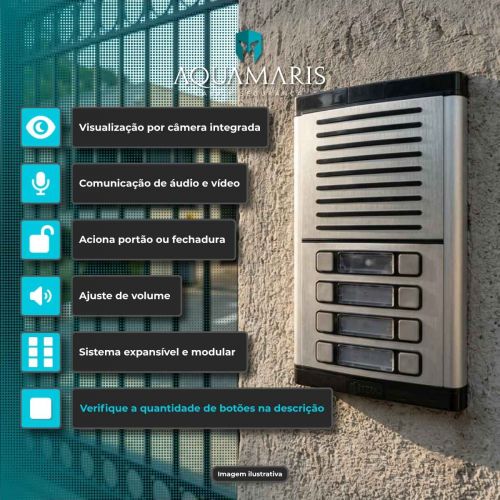 V�deo Porteiro Coletivo 4 Pontos WiFi HDL Connect App 7" Touchscreen