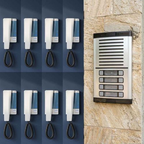 Kit Interfone Coletivo 8 Pontos HDL Connect WiFi Controle por Aplicativo