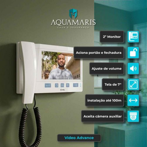 V�deo Porteiro Residencial 2 Pontos WiFi HDL Connect App Viva-Voz