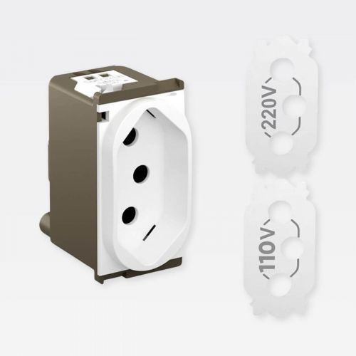 M�dulo Tomada 2P+T PIAL Nereya 10A 250V Borne Autom�tico Branco Legrand 663060