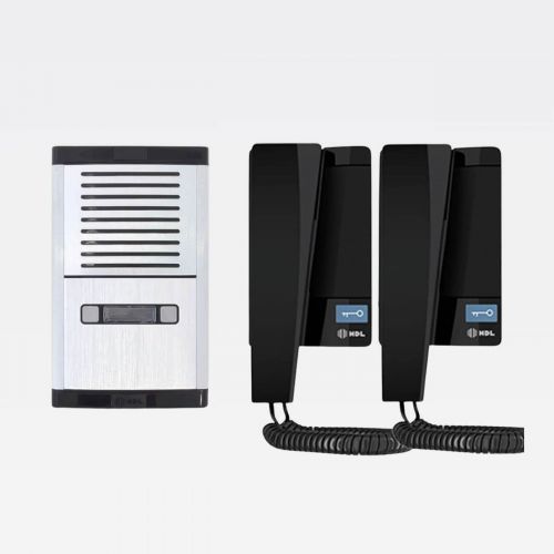 Kit Interfone Coletivo 2 Pontos Porteiro Eletr�nico HDL MP/MPD + Gabinete GS-02 + Fonte TRA-400 + 2 Monofones Advance