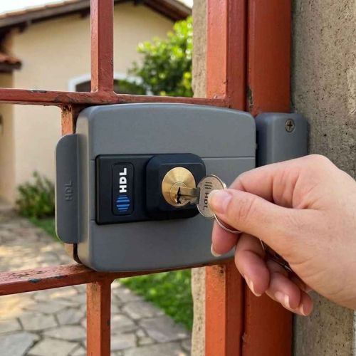 Fechadura El�trica C90 STD HDL Para Porta Metal/Madeira Abre Para Fora Cinza HDL 90.01.03.025