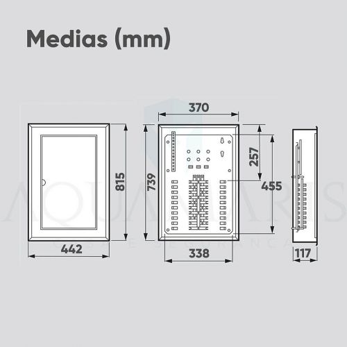 Quadro de Distribui��o Metal 44 Disjuntores Embutir Bege Cemar Legrand 904424N