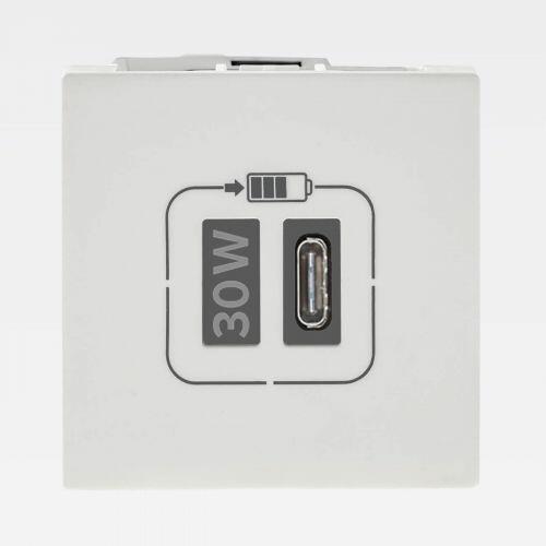 Módulo Carregador USB Tipo-C Power Delivery 30W 3A Arteor Branco Legrand 572007B