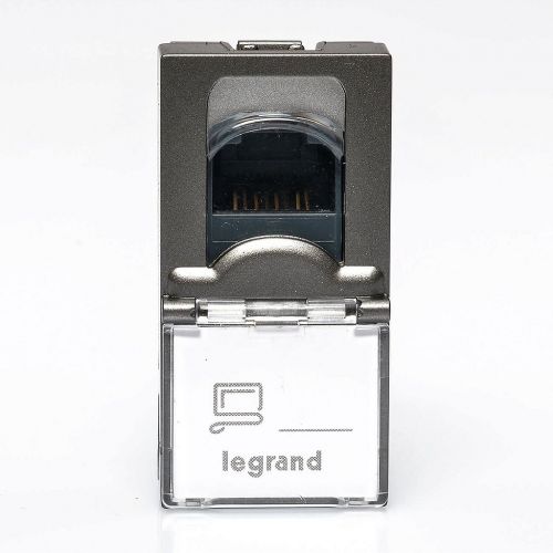 Módulo Tomada Rede RJ45 CAT5E Arteor Quadrado Magnésio Legrand 572803B