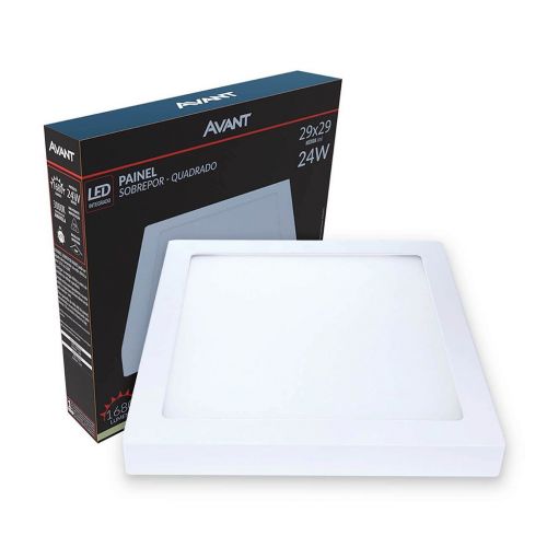 Painel LED POP Sobrepor Quadrado 30x30 Branco Neutro 4000K 24W 1680lm Bivolt Avant