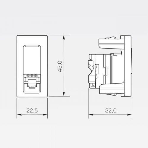 M�dulo Tomada Dados LCS2 RJ45 CAT5e PIAL Plus+ Branco Legrand 615045BC