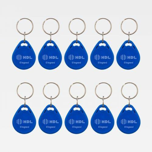 Kit 10 Chaveiros Tags RFID 125KHz HDL Seven MCA F12 Azul Para Porteiros Eletrônicos