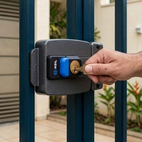 Fechadura Elétrica C90 PRO HDL Para Porta Abre Para Fora Cinza HDL 90.01.03.046