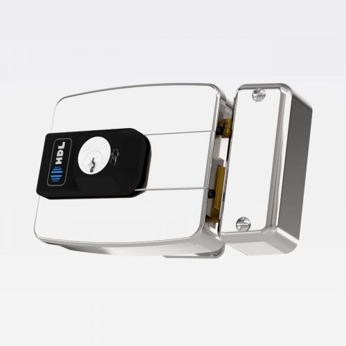 Fechadura El�trica C90 STD HDL Para Porta Metal/Madeira Abre Para Fora Com Bot�o Inox HDL 90.01.03.030