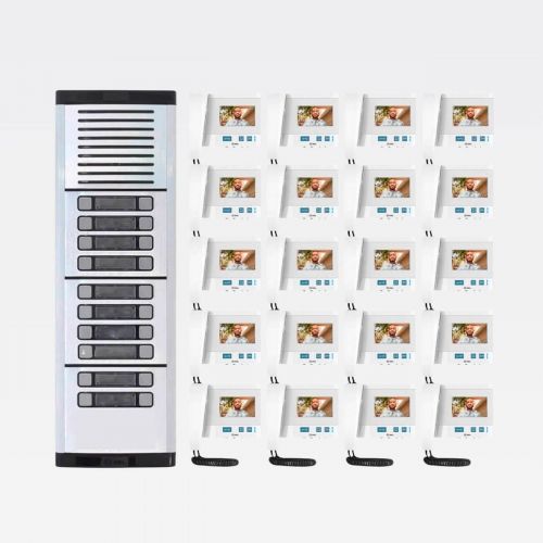 Kit Interfone Coletivo 20 Pontos HDL com C�mera V�deo Porteiro Completo