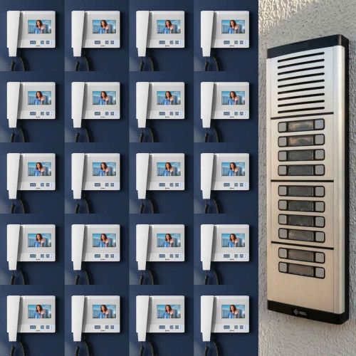 Kit Interfone Coletivo 20 Pontos HDL com Câmera Vídeo Porteiro Completo