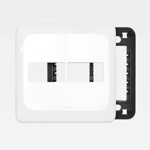Placa 1+1 Postos 4x4 PIAL PoP Branco Legrand LGP42