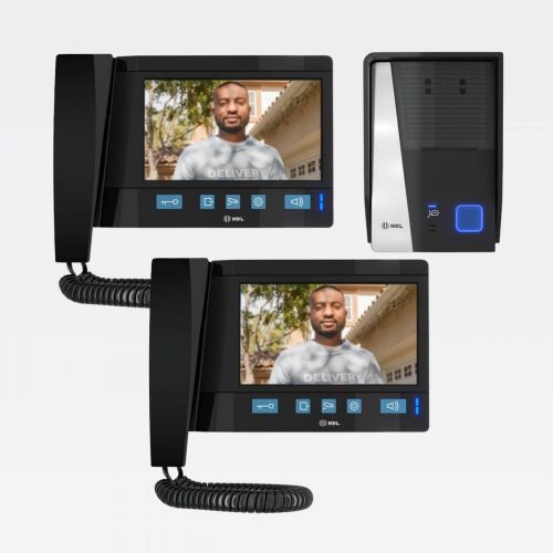 Kit V�deo Porteiro HDL Advance c/ C�mera + 2 Monitores 7" Viva-Voz + Fone