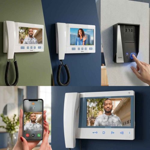 Kit Vídeo Porteiro 3 Pontos WiFi HDL Connect App Celular Touchscreen 7