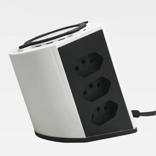 Extens�o Tower Carregador Indu��o + USB C+A + 3 Tomadas 10A 1,3m Branco Daneva Legrand DN3001