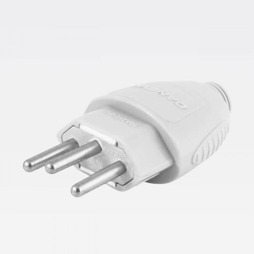 Plugue Macho 2P+T 20A Bivolt Desmontável Branco Daneva Legrand DN1616